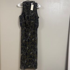Evereve Olive and Black Backless Dress